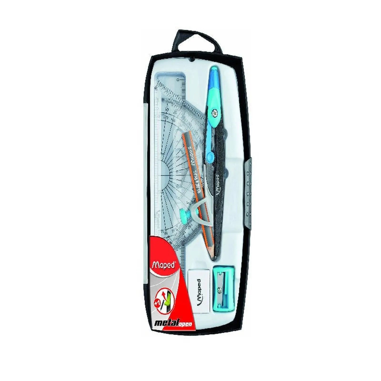 BOITE GEO METAL OPEN 8PCS MAPED - Librairie Oxford City