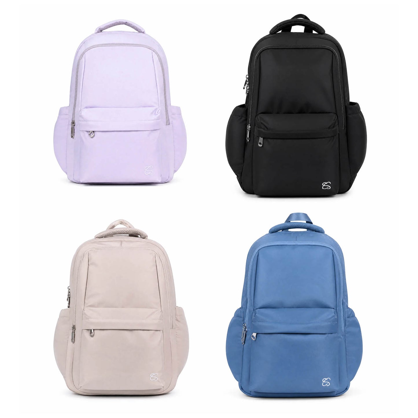 Sac à dos scolaire Cool School lavande avec poche frontale et poches latérales