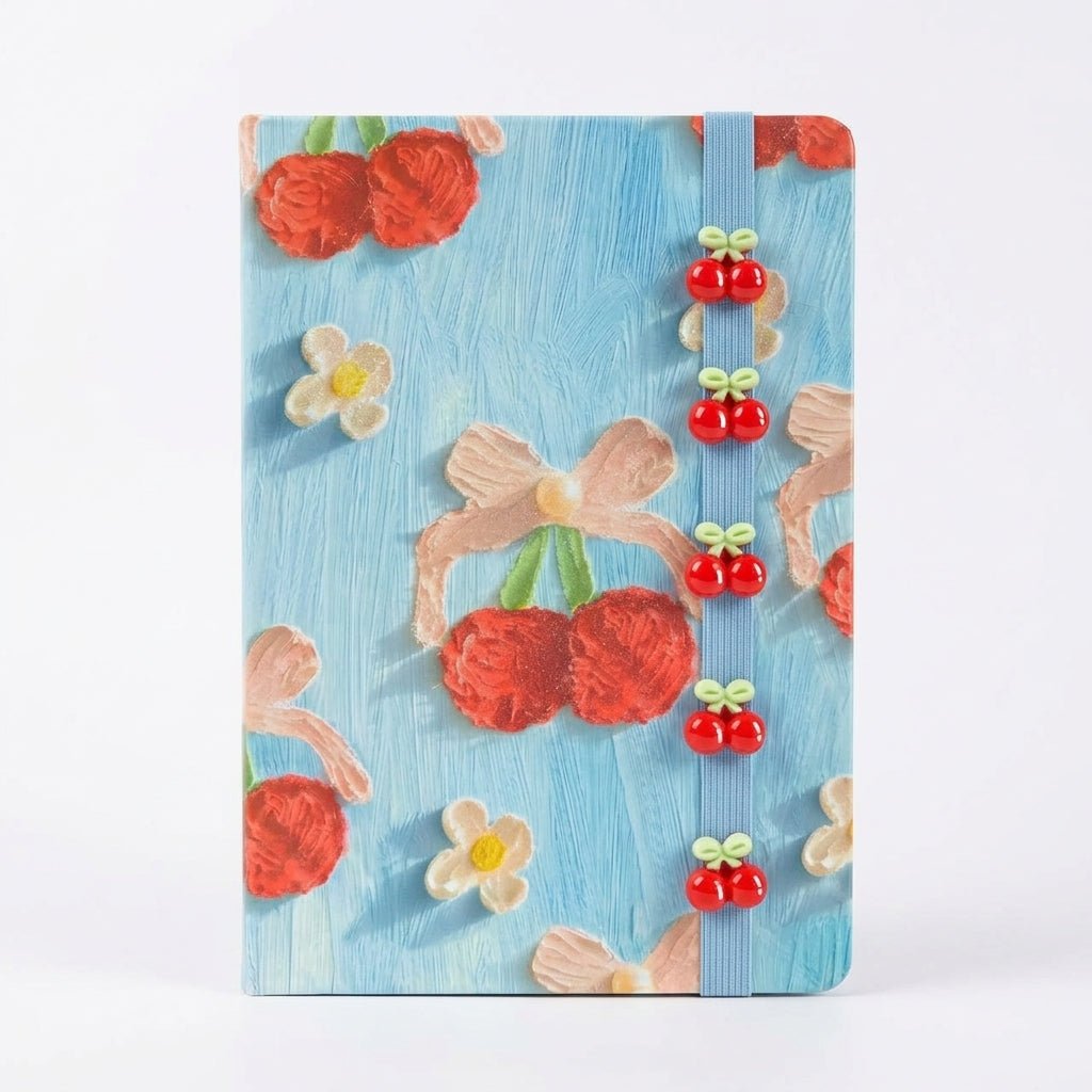 Notebook A5 Fantaisie – Couverture Décorative & Fermeture Élastique avec Breloques | Modèles Assortis - Librairie Oxford City