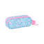 Trousse 2 Zips Fleur Vicky Martín Berrocal — Bleu & Rose - Librairie Oxford City