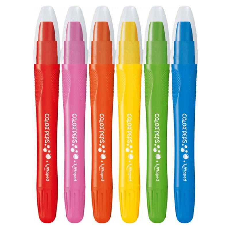 Crayons Gel Aquarellables Color Peps Maped - Boîte de 6 Couleurs - Librairie Oxford City