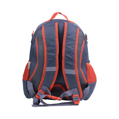 Cartable enfant Vest motif requin gris bleu rouge avec poche frontale