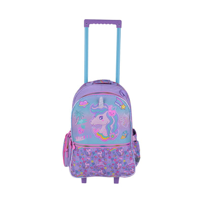 Cartable trolley licorne violet et rose avec poignée télescopique — Vest Réf. 2116