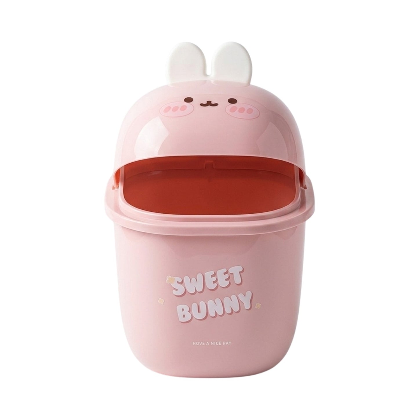 Mini Corbeille de Bureau Lapin Kawaii — Rose - Librairie Oxford City