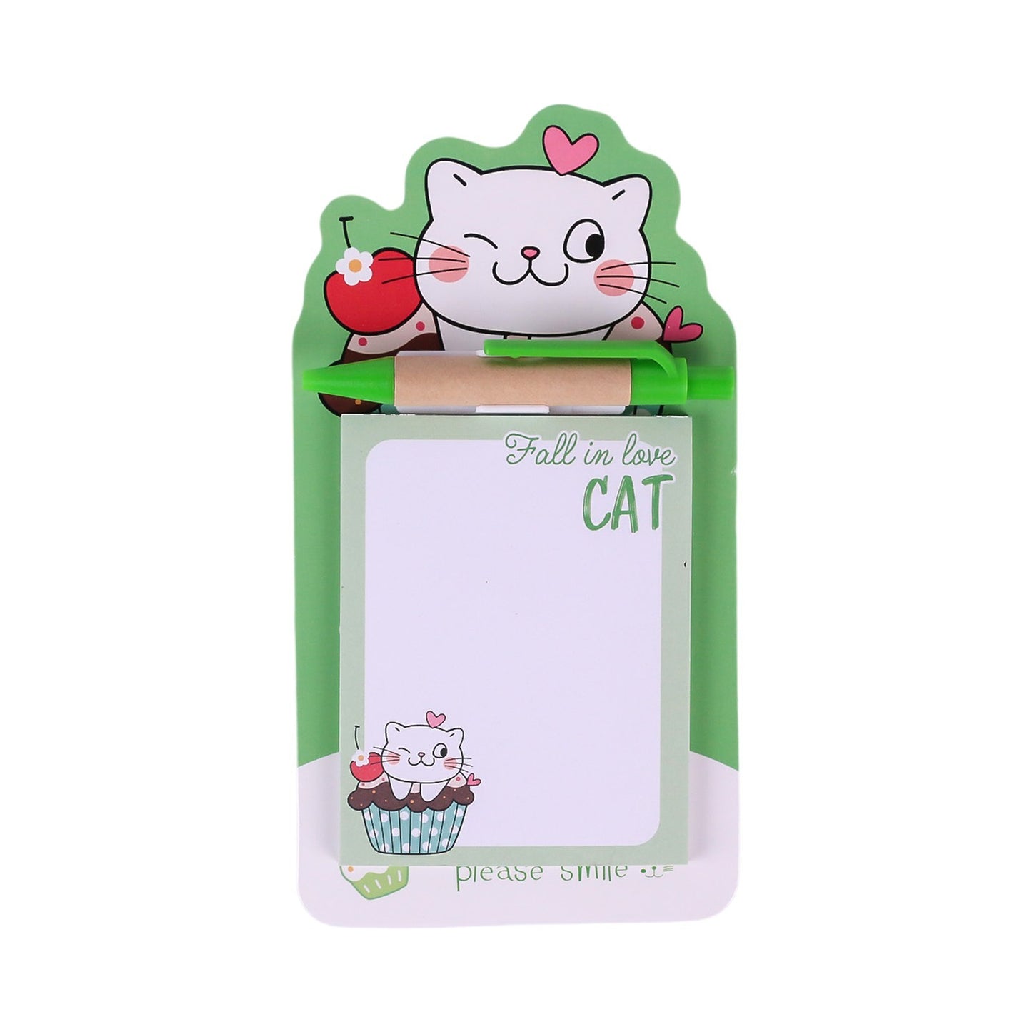 Bloc - notes Magnétique Chat Kawaii avec Stylo — Please Smile - Librairie Oxford City