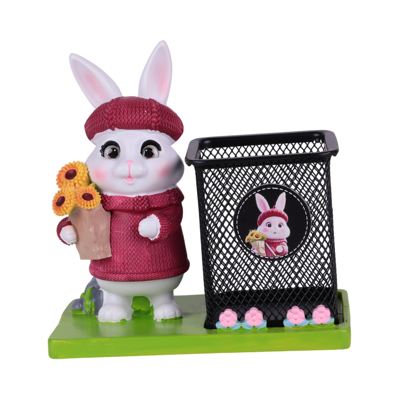 Pot à Stylo en Métal avec Figurine Décorative en Résine — Organisateur de Bureau Fantaisie - Librairie Oxford City
