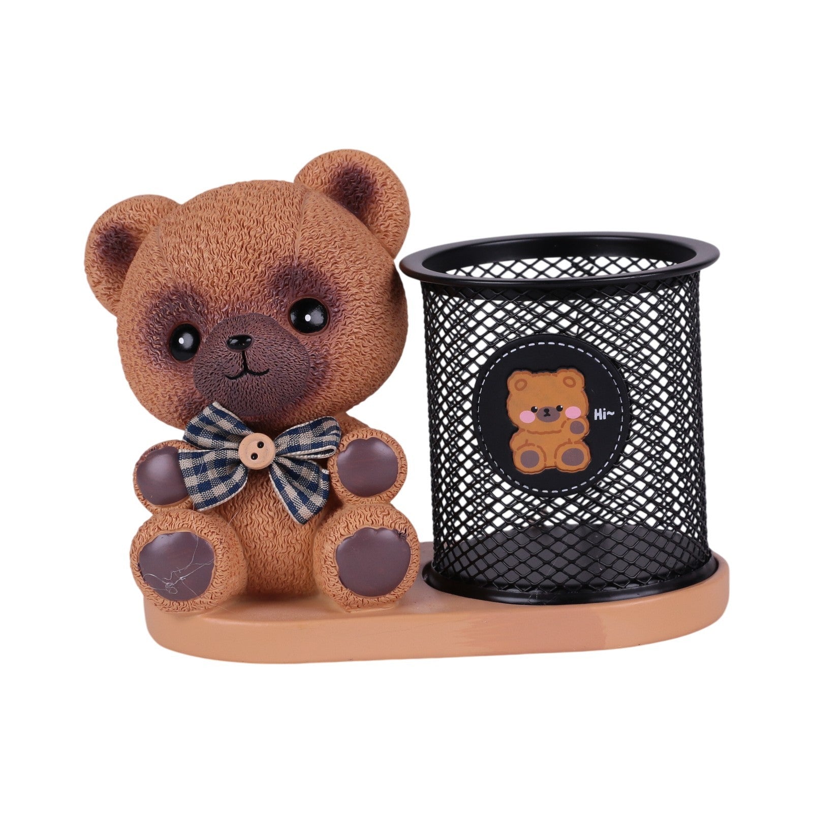 Pot à Stylo en Métal avec Figurine Décorative en Résine — Organisateur de Bureau Fantaisie - Librairie Oxford City