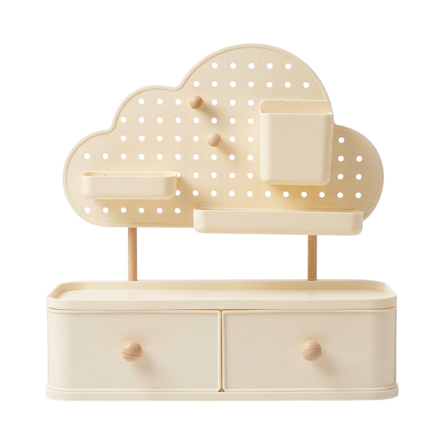 Organiseur de Bureau Nuage avec Tiroirs et Pegboard — Beige - Librairie Oxford City
