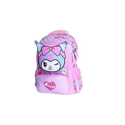 Ensemble 3 sacs scolaires Kuromi rose violet bleu en polyester