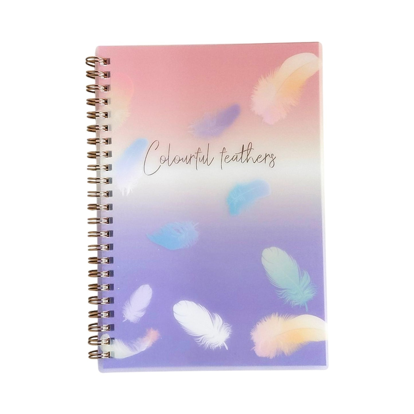 Pack Scolaire 5 en 1 Colourful Feathers – Cahier A5, Porte-Bloc, Pochette, Stylo & Trombones