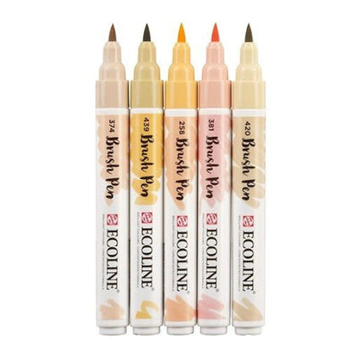 Coffret Brush Pen Beige Rose Ecoline - Talens - Librairie Oxford City