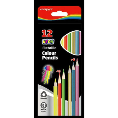 CRAYON COULEUR 12*18 (6 NEON+6 METALLIC) - Librairie Oxford City