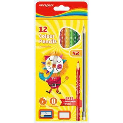 CRAYON COULEUR 12*18 CM+2 CRAYON NOIR+GOMME+TAILLER CRAYON - Librairie Oxford City