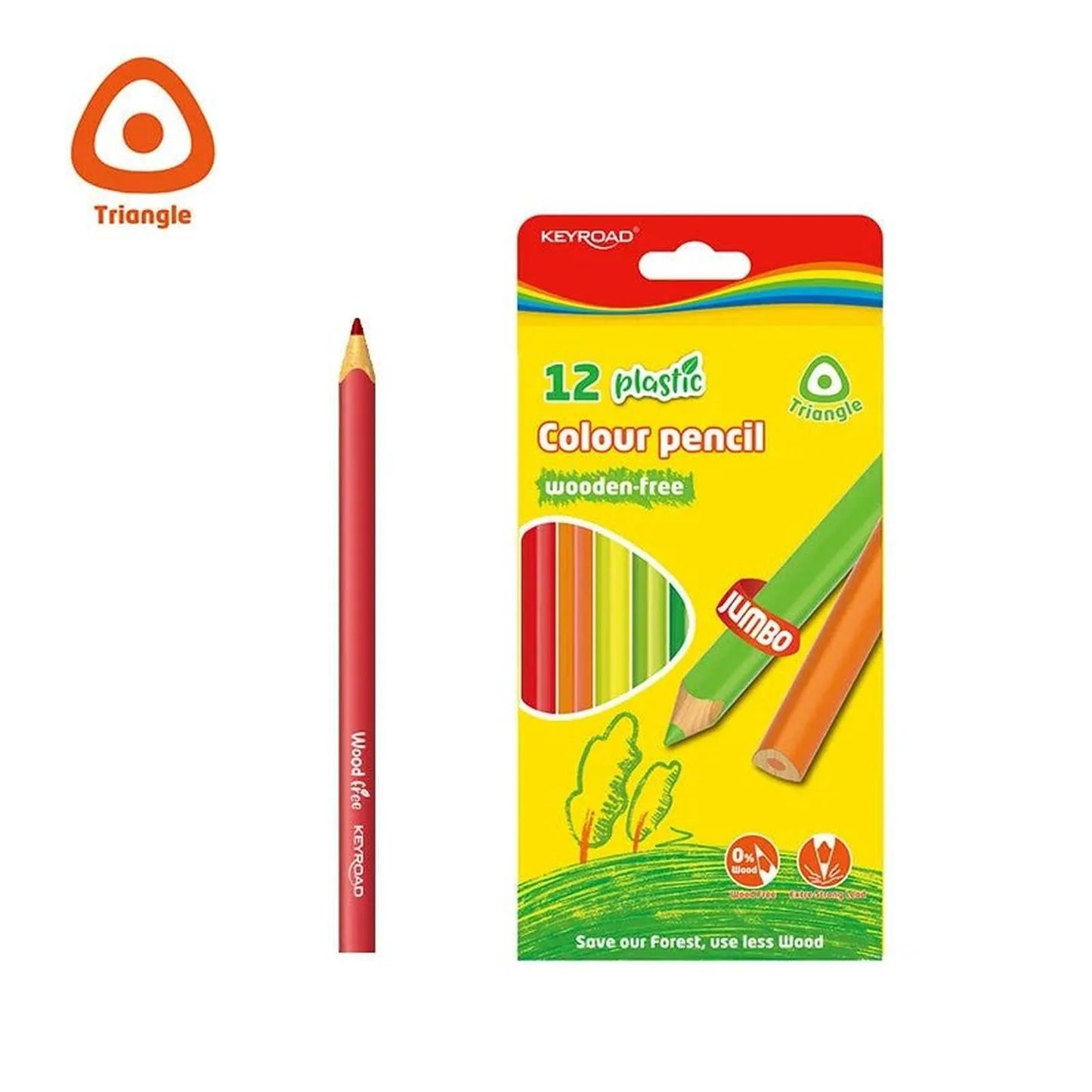 CRAYON COULEUR 12*18 JUMBO WOOD FREE - Librairie Oxford City