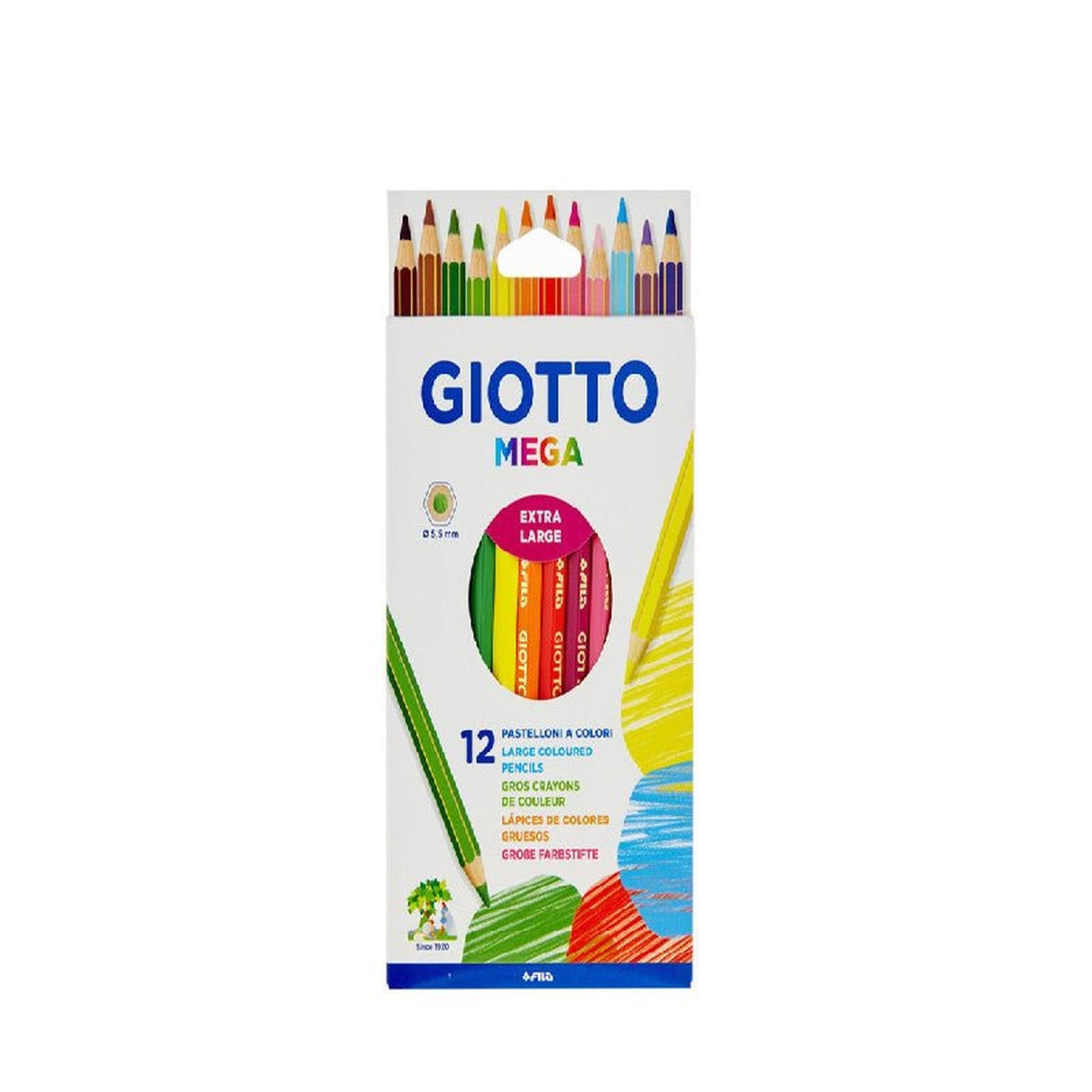CRAYON COULEUR DE 12 MEGA GIOTTO - Librairie Oxford City