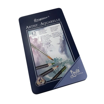 Crayons Aquarelle + Pinceau En Boîte Giorgione (X12) - Librairie Oxford City