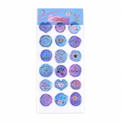 BLS - Planche de Stickers Floraux 3D Effet Tampon - Librairie Oxford City