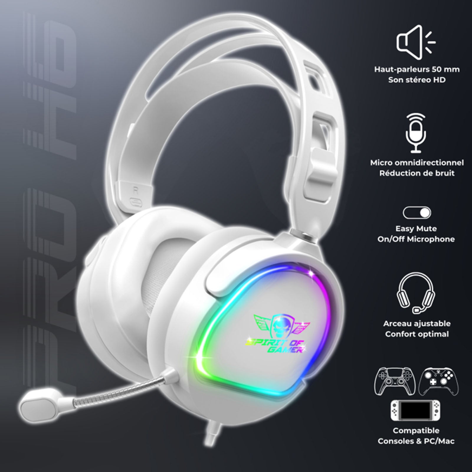 Casque Gaming Pro - H6 RGB - Librairie Oxford City