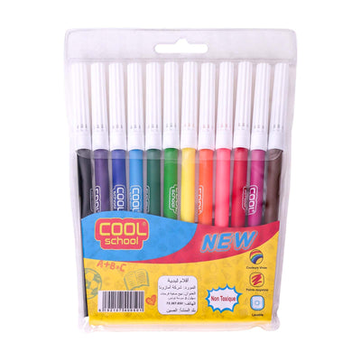Cool School - Pochette de 12 Feutres de Coloriage - Librairie Oxford City