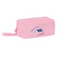 Trousse scolaire rose motif maison avec fermeture éclair et poignée latérale