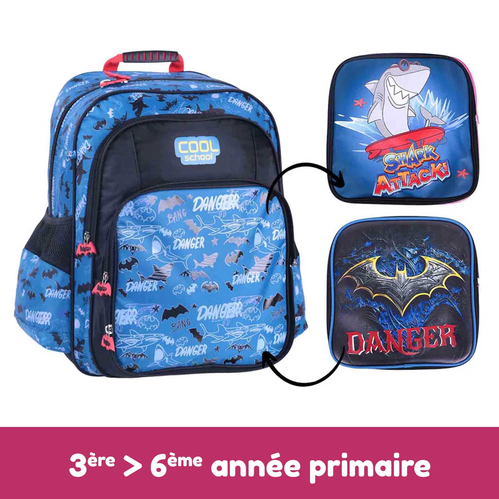 Sac à Dos Scolaire Cool School - 3 Faces (Garcons) - Librairie Oxford City
