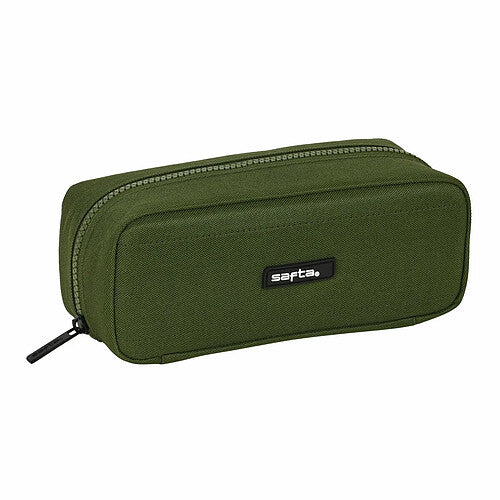 Trousse scolaire verte Sarta Dark Forest 3 zips en polyester