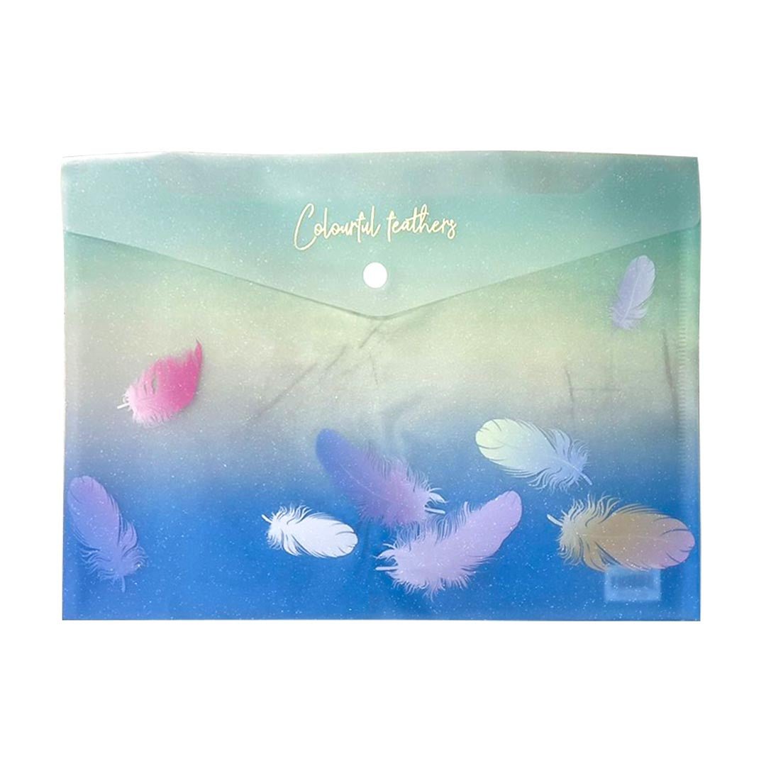 Pack Scolaire 5 en 1 Colourful Feathers – Cahier A5, Porte - Bloc, Pochette, Stylo & Trombones - Librairie Oxford City
