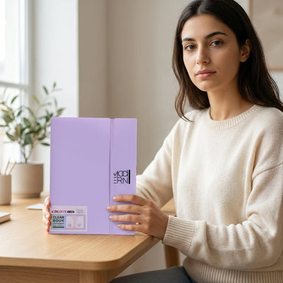 Chemise à Coin Clear Book A5 12 Positions — Vert / Rose / Violet - Librairie Oxford City