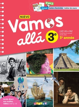 Couverture Nuevo Vamos Allá 3e manuel-cahier élève édition 2024, rouge et blanc