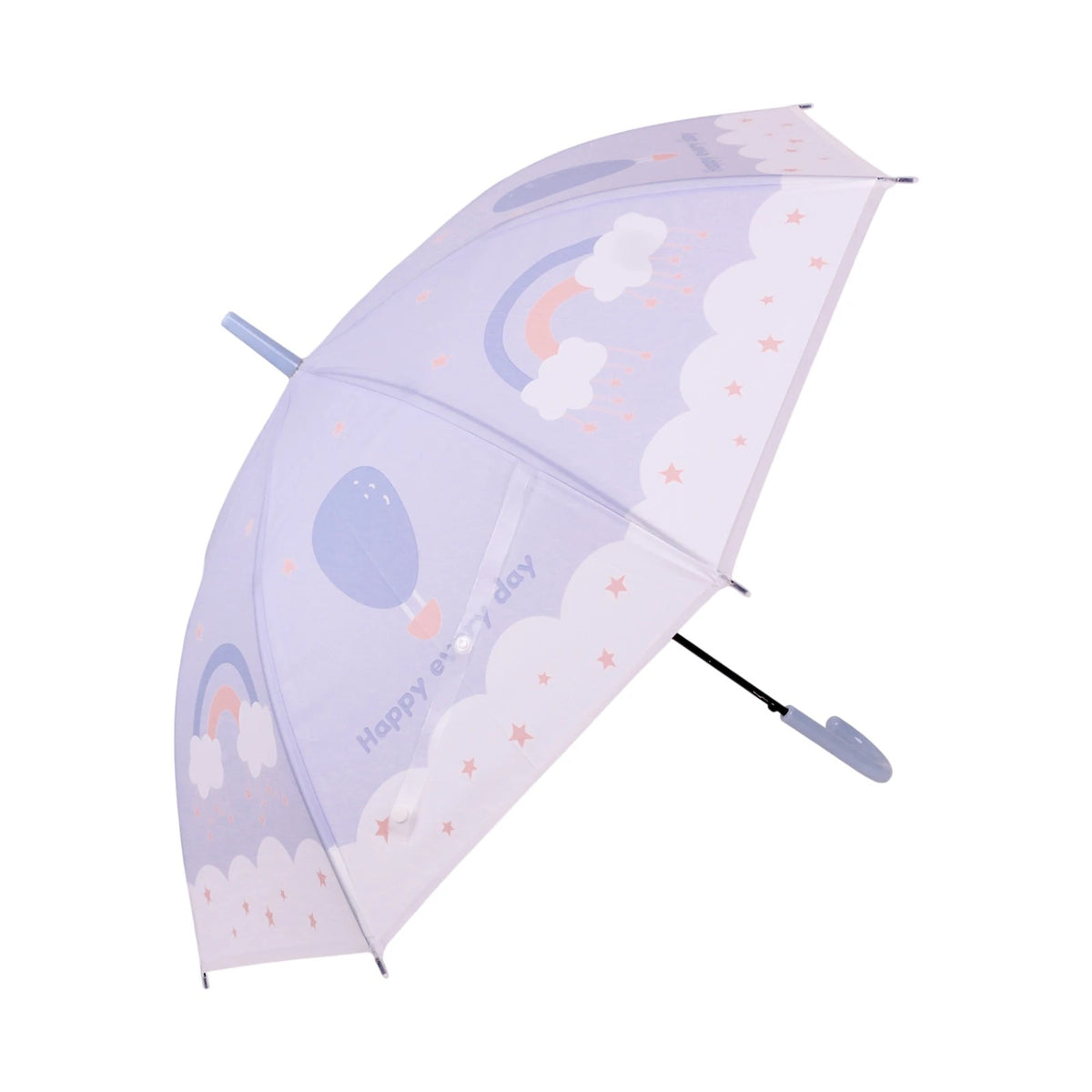 Parapluie enfant violet et rose avec motifs ballons et nuages