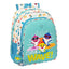Cartable à roulettes Baby Shark bleu et blanc pour enfant