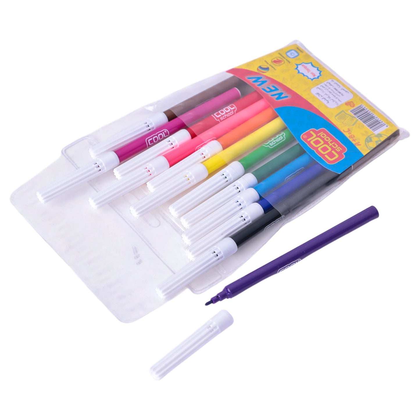 Cool School - Pochette de 12 Feutres de Coloriage - Librairie Oxford City