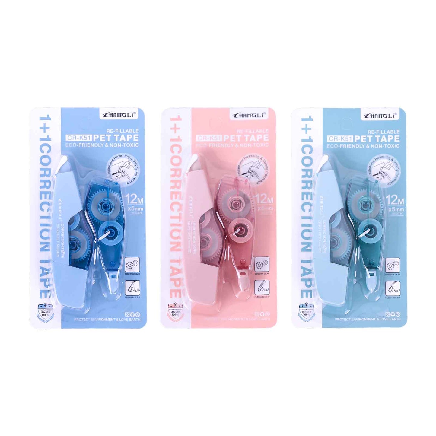 Changli - Correcteur à Ruban Rechargeable 1+1 - 12M x 5mm - Librairie Oxford City