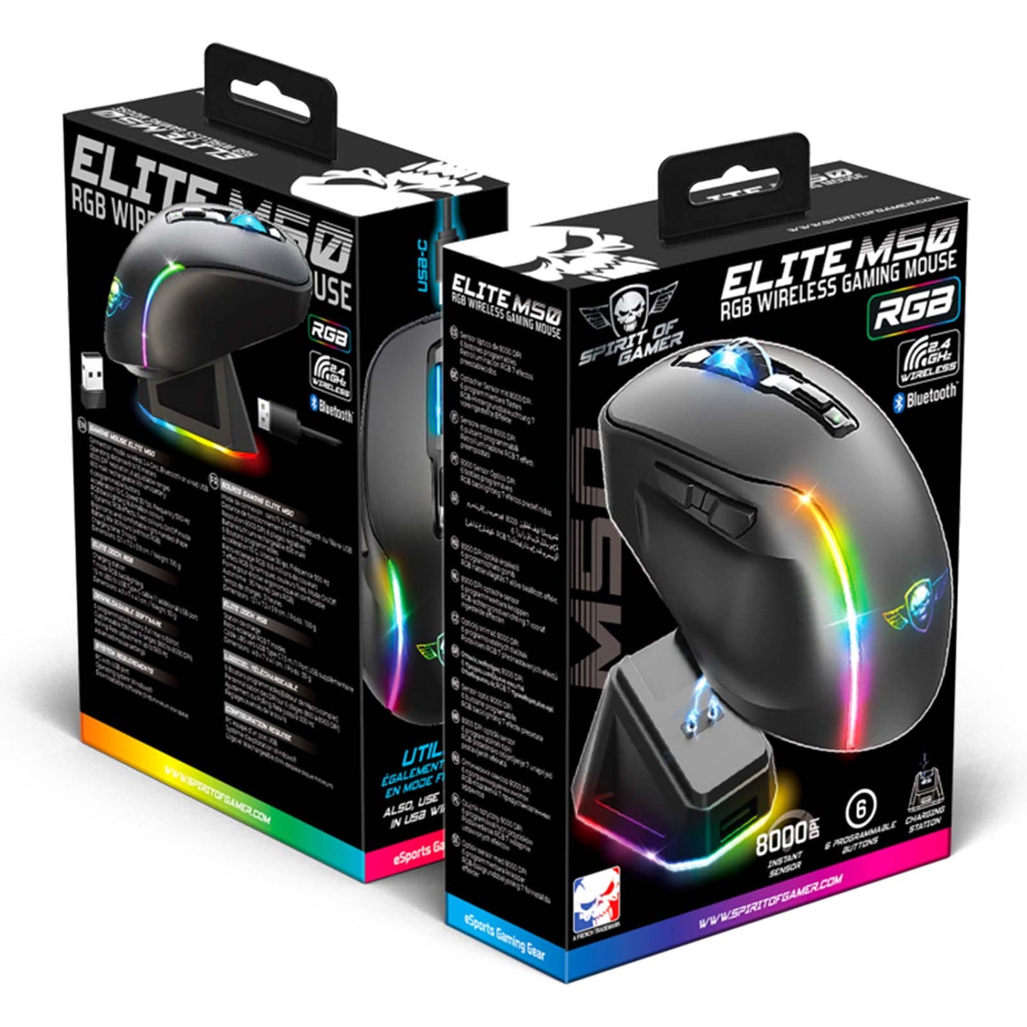 Souris de Jeu Sans Fil Elite M50 Dark RGB - Librairie Oxford City