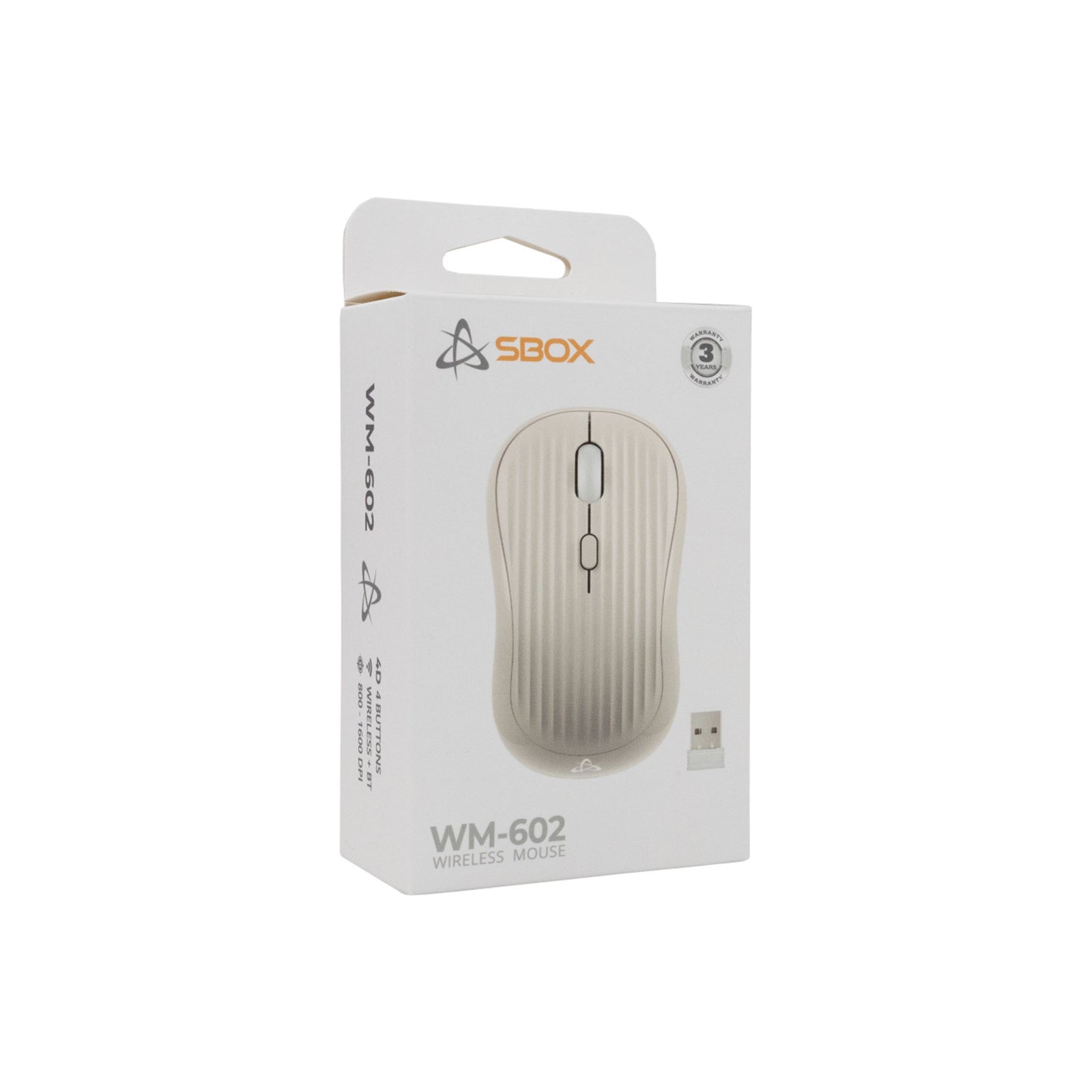 1600 Dpi 4D Wireless Optical Mouse Beige, WM - 602BE - Librairie Oxford City