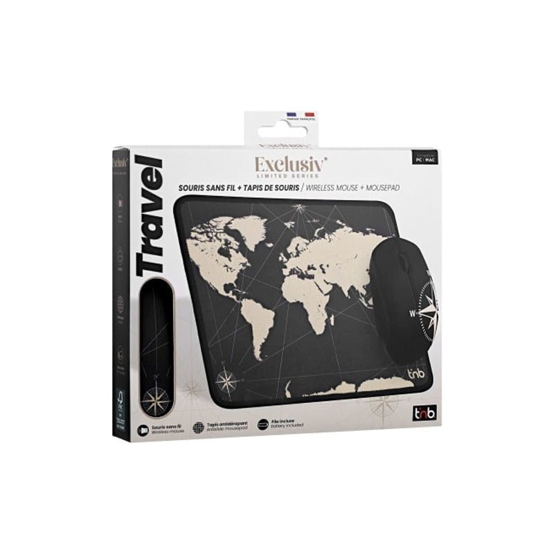 Pack tapis + souris design T’Nb TRAVEL - COLLECTION EXCLUSIV' - Librairie Oxford City
