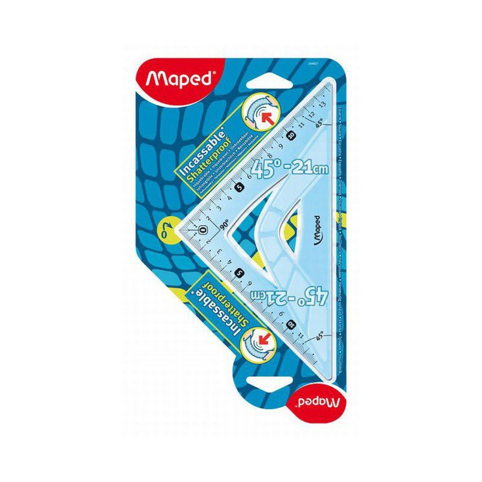 EQUERRE 45° 21CM INCASSABLE MAPED - Librairie Oxford City