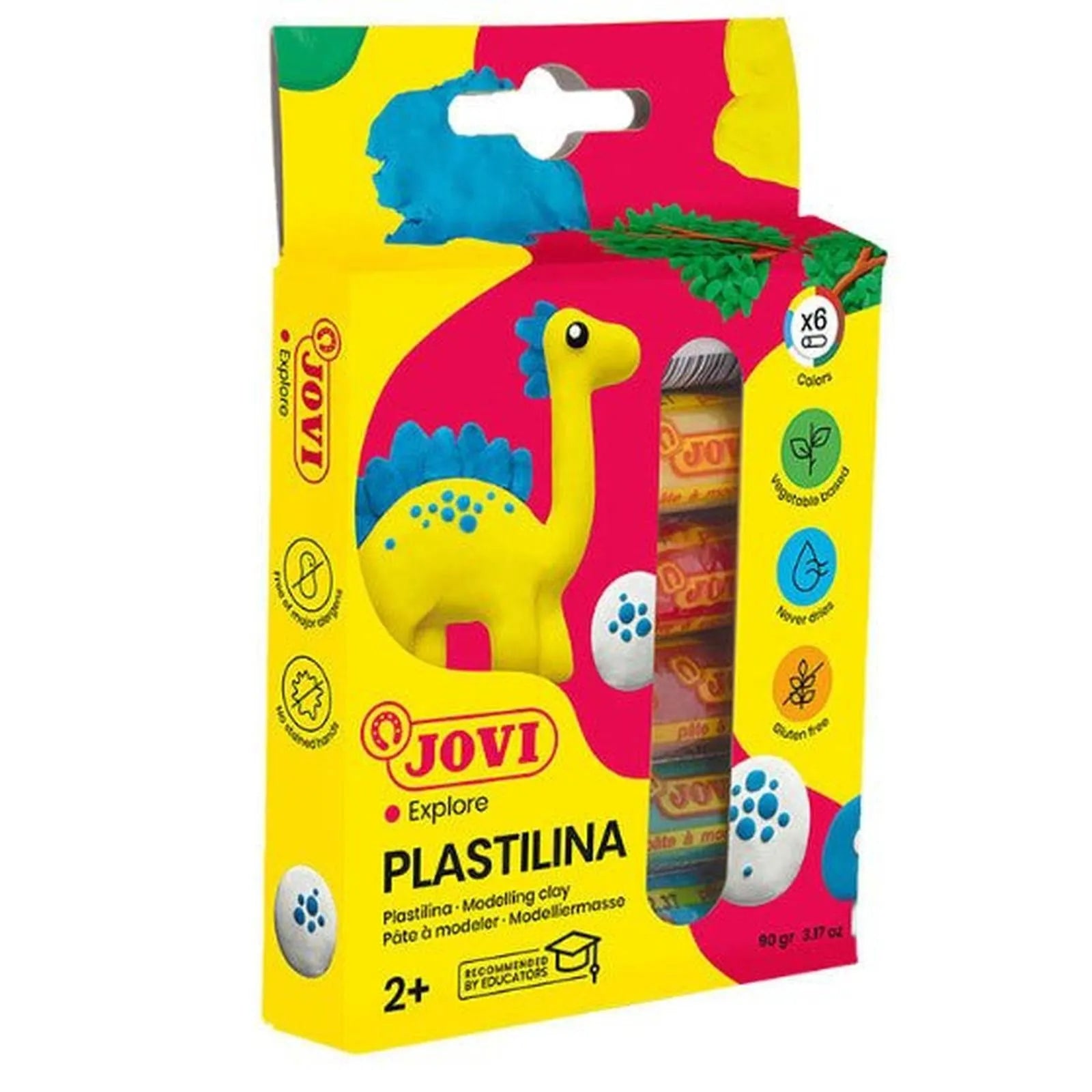 Etui de 6 Pâtes à modeler 15g couleurs assorties PLASTILINA JOVI - Librairie Oxford City