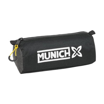 Trousse Munich — Noir, Gris & Jaune avec Anneau de Suspension - Librairie Oxford City