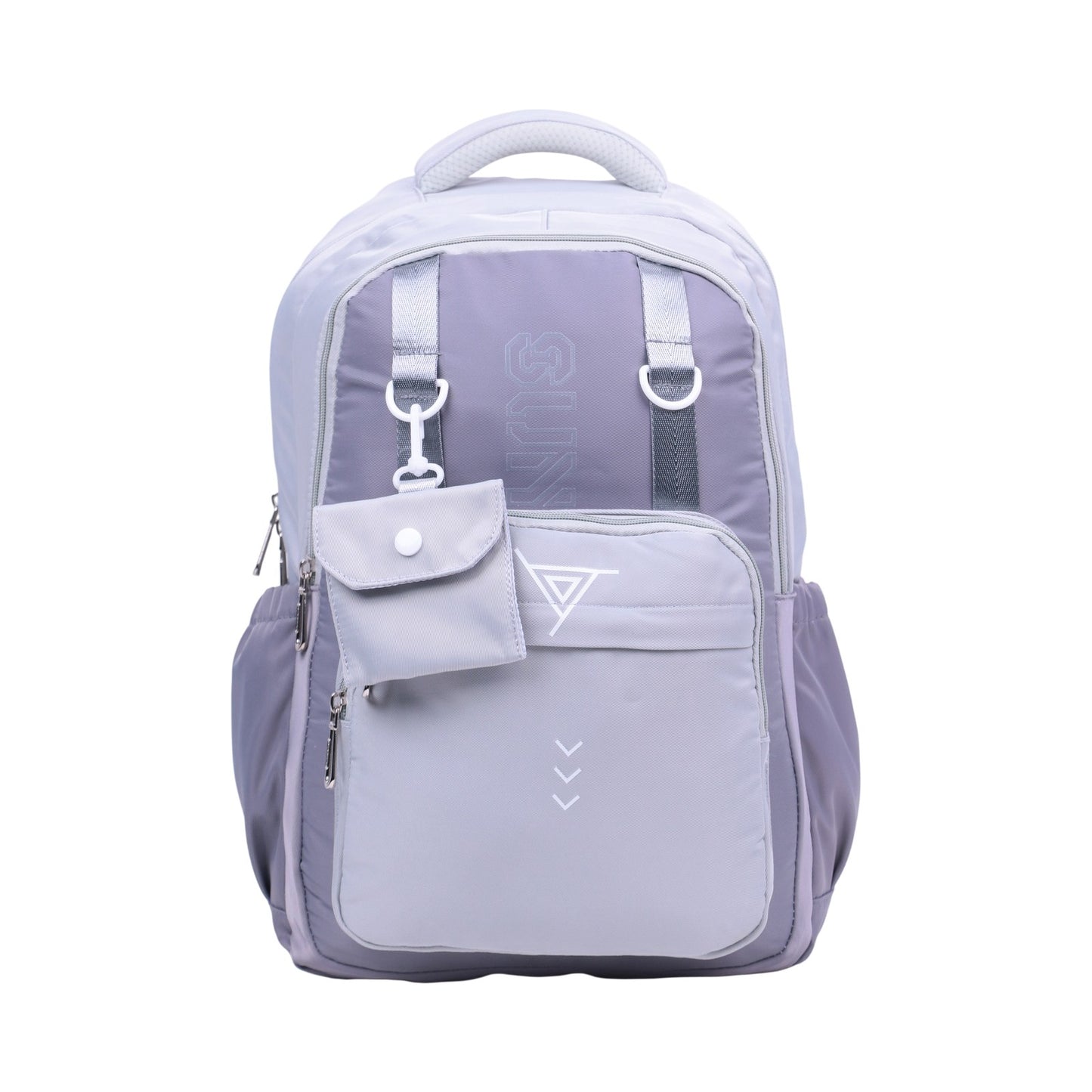 Sac à dos scolaire grand format avec pochette amovible — Beige