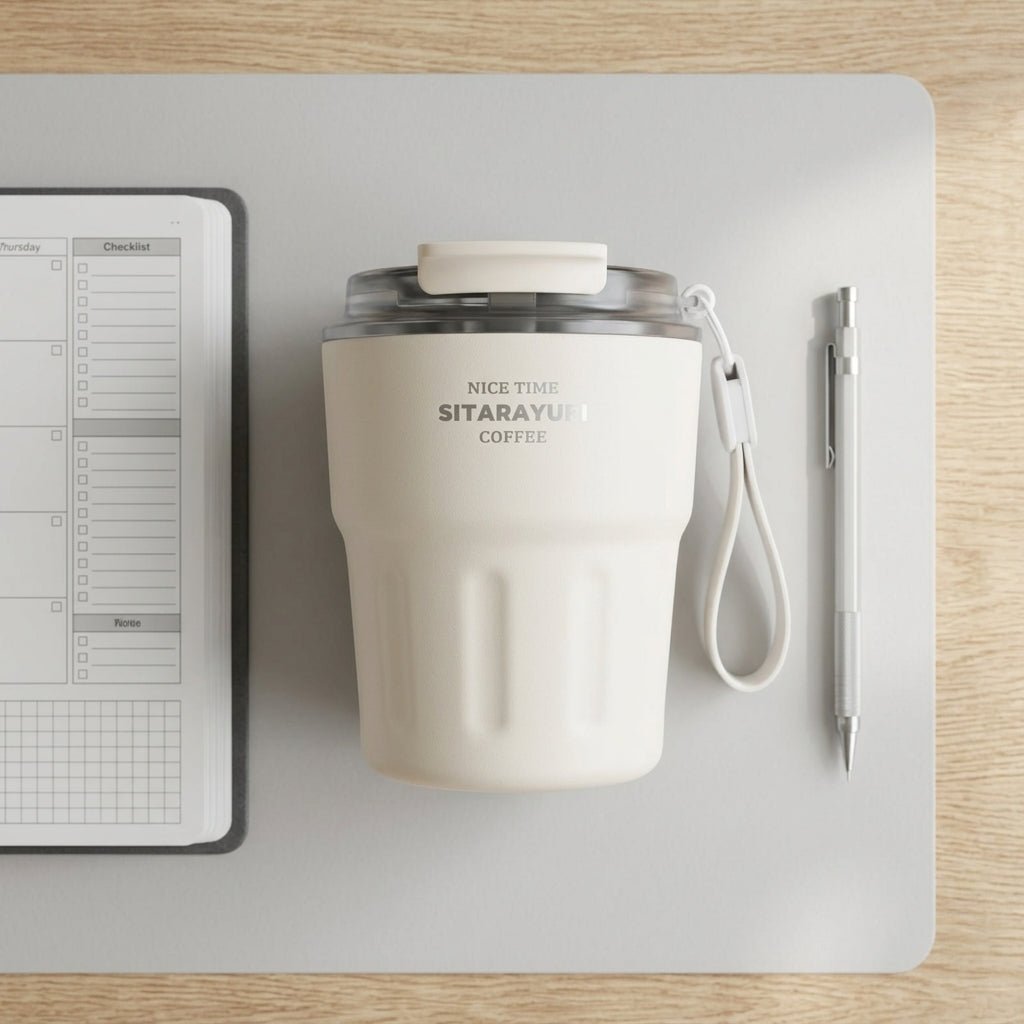 Tumbler Inox Sitarayuri Coffee – Tasse Isotherme à Emporter avec Dragonne | Oxford City - Librairie Oxford City