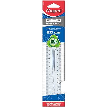 Maped Geometric - Règle double décimètre 20 cm - transparente - Librairie Oxford City