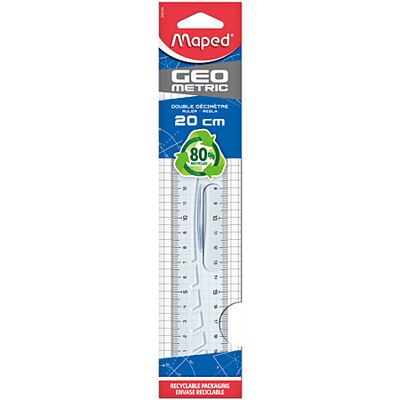 Maped Geometric - Règle double décimètre 20 cm - transparente - Librairie Oxford City