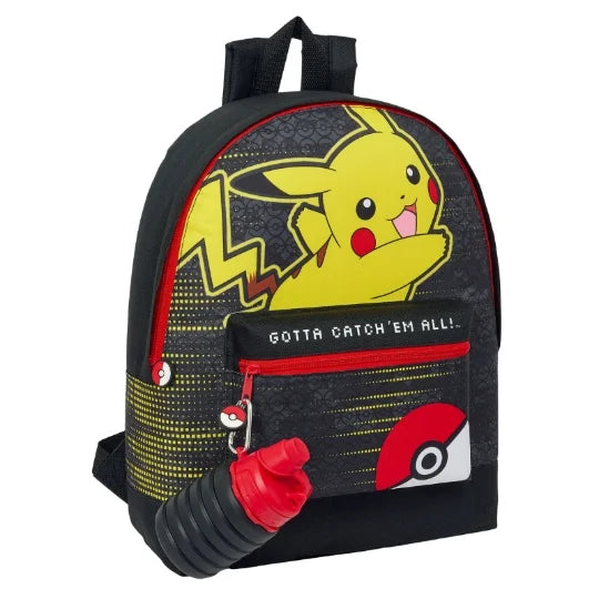 Sac à dos Pokémon Pikachu noir et jaune avec poche avant zippée