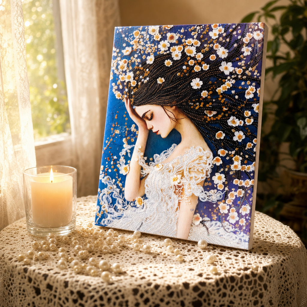 Kit DIY Perles avec Châssis Toile Imprimée 40×50 cm