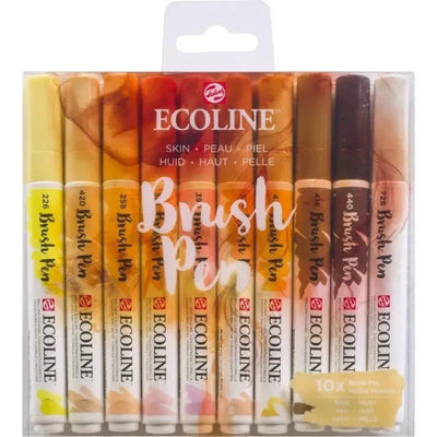 Feutre aquarelle Brushpen set 10 Skin ecoline - Librairie Oxford City