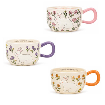Mug Lapin & Fleurs – Céramique Illustrée - Librairie Oxford City