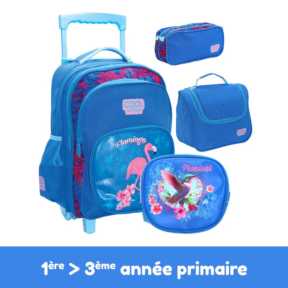 Pack 3 Pièces : Sac À Dos Double Face + Porte Goûter + Trousse