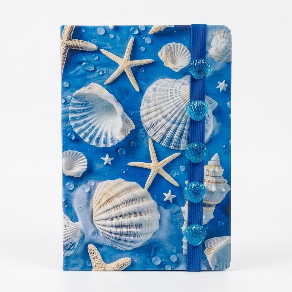 Notebook A5 Fantaisie – Couverture Décorative & Fermeture Élastique avec Breloques | Modèles Assortis - Librairie Oxford City