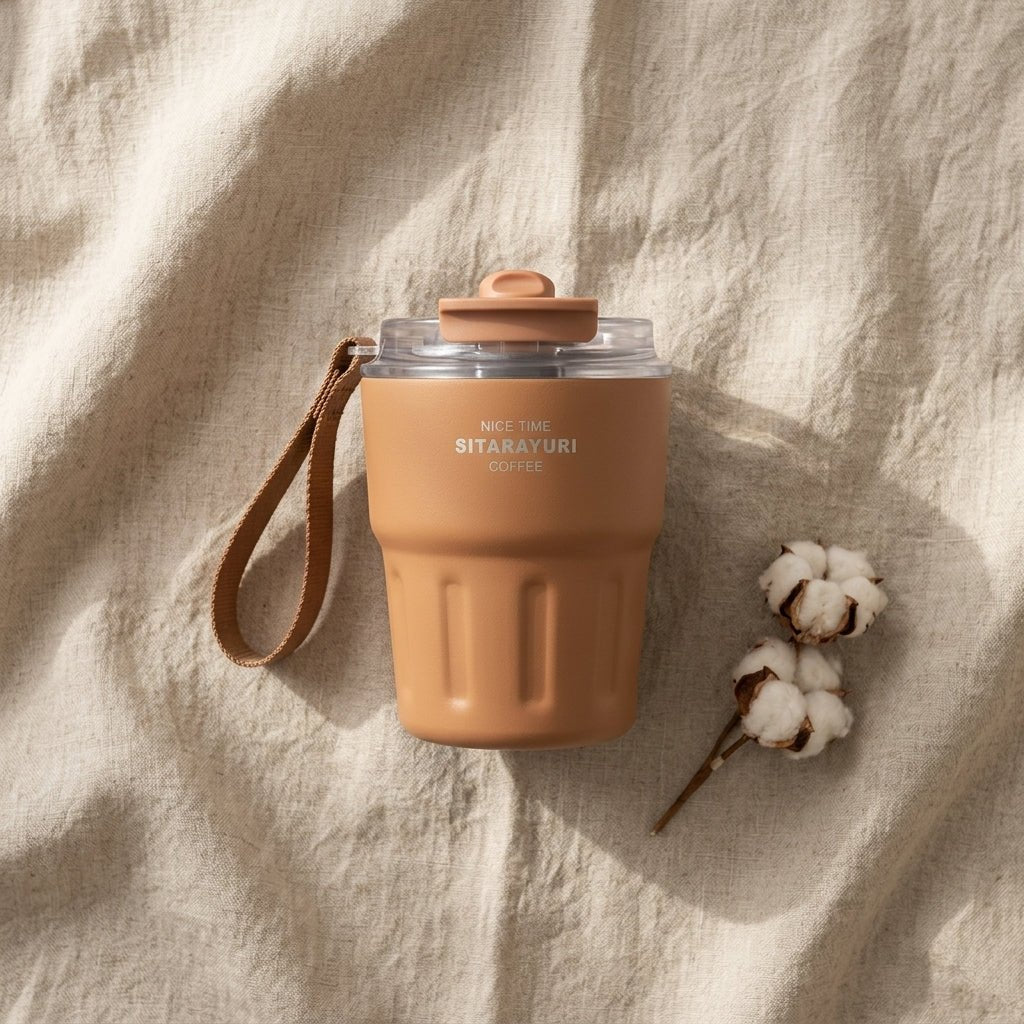 Tumbler Inox Sitarayuri Coffee – Tasse Isotherme à Emporter avec Dragonne | Oxford City - Librairie Oxford City
